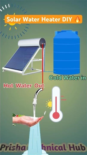 Solar Water Heater DIY 🔥; Free Hot Water Trick! #shorts #waterheater #solar #heater #diy