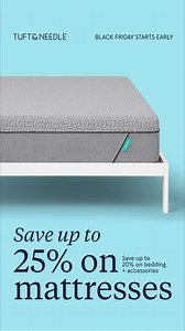 9.4K views · 49 reactions | Get the fun started early with up to 25% off mattresses and up to 20% off bedding and accessories. | Tuft & Needle | Facebook