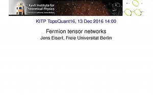 Jens Eisert | Fermionic topological quantum states as tensor networks