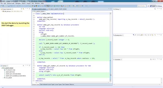 Debugging ABAP Managed Database Procedures (AMDP) on AS ABAP 7.5