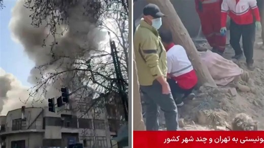 Förödelsen i Teheran efter attacken