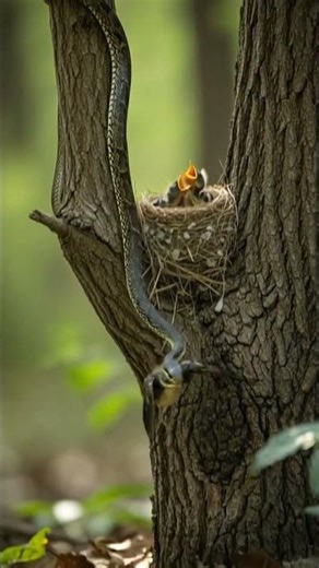 “Nature’s Defense: Bees Protect Their Hive from a Snake” #animalrescue #animals #shorts