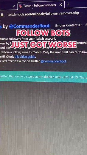 You can’t remove follow bots anymore..😳😑 #merl #streamer #twitch #gaming #follow #bot #followbots #followbot #commanderroot #obs #help