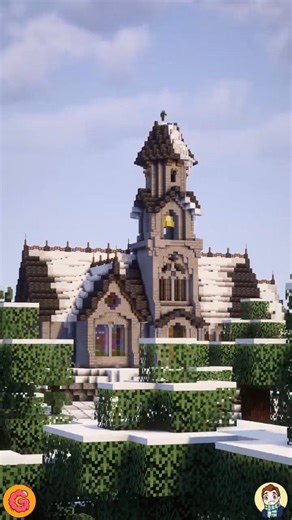 I Built a Snowy Church & Graveyard on Minecraft!