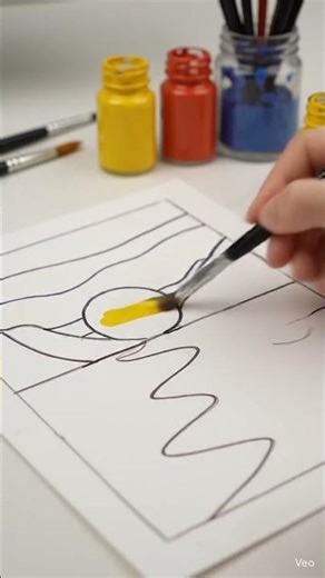 How to draw Sunset Scenery on Glass | Step by Step #glasspainting