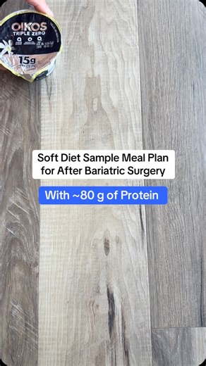 Here is a sample Bariatric meal plan for the soft diet after surgery. Please keep in mind these portions may be too much or too little because each person is different. If you have a hard time eating this amount then you will likely need one additional protein drink. If you are looking for bariatric recipe ideas and dietitian support, I’d love to welcome you into our Bariatric Meal Prep Academy. You’ll receive customizable meal plans, recipes, dietitian support, video lessons and a supportive co