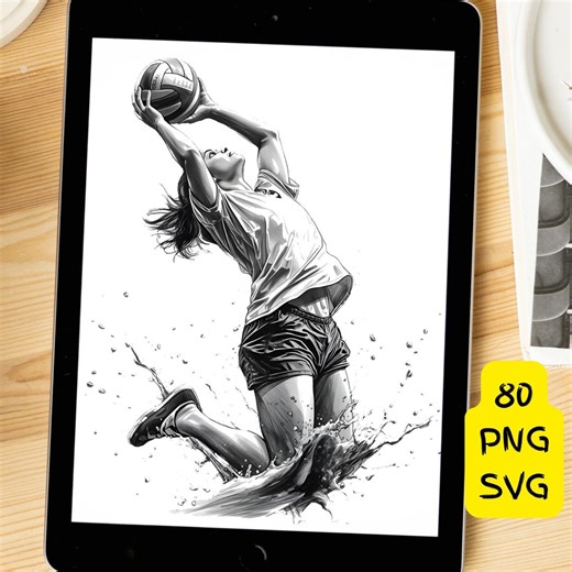 Volleyball Digital Stickers 80 SVG & PNG Bundle | T-shirt, Scrapbook, Mug - Etsy