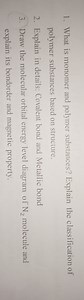 What is monomer and polymer substances? Explain the classificat... | Filo