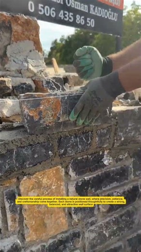 Installing Natural Stone Walls #StoneWork #Construction