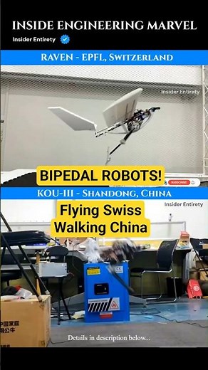 Walking vs Flying Robots 🤖🦿🦅 | China’s KOU-III vs Swiss EPFL Bird Robot #tech #engineering #new
