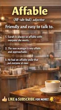 AFFABLE 😊 Friendly and Easy to Talk To #wordoftheday #wordofthemonth #english #wordvice
