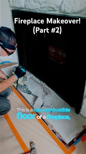 How to manage Dust Control - Fireplace Makeover! (Part 2) #shorts #diy #construction #fireplace