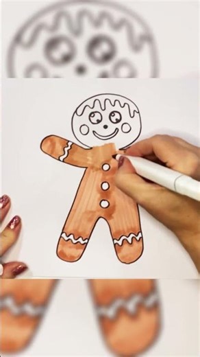 Easy Gingerbread Man Drawing 🍪 | Christmas Art