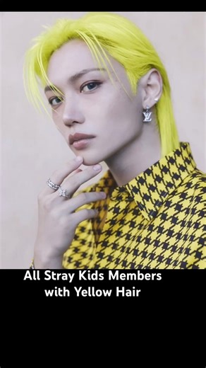 How Every Stray Kids Member Looks With yellow Hair #straykids #felix #hyunjin #hair #bangchan