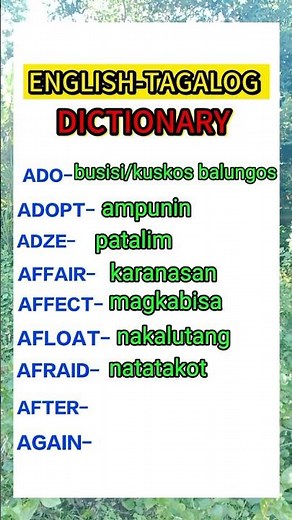English Tagalog dictionary #englishtagalog