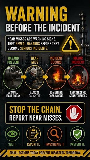 The Accident That Almost Happened. Near Miss Reporting #hse #industrialsafety #processsafety