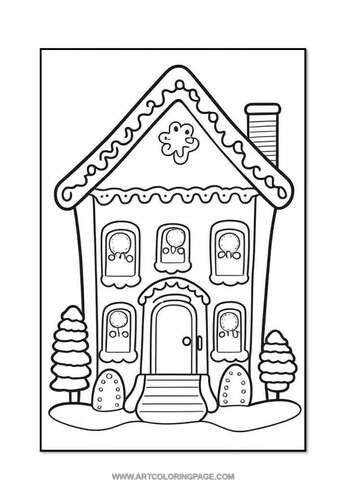 Coloring Pages of Gingerbread House Vol. 2 – 100 Festive Designs for All Ages