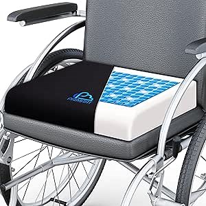 Premium Large Gel Seat Cushion, Memory Foam Seat Cushion for Recliner, Wheelchair, Office Chair, Car, Floor, Dining Chair, Sciatica, Coccyx, Back Pain & Pressure Sore Relief, Design with Ventilation