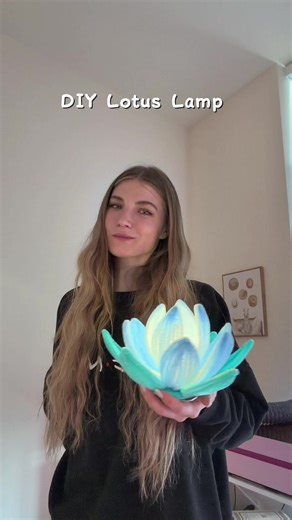 DIY Lotus Lamp 🪷 #diy #diyproject #craft #roomdecor | Lotus Flower