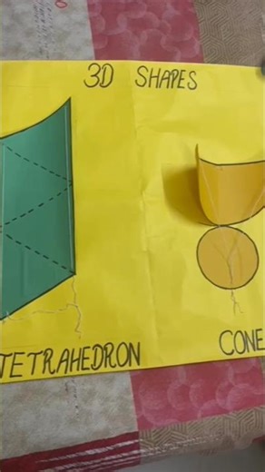 3D Shapes Net Chart Activity 🔺 #shorts #math #activity #funwithmaths #shapes #tetrahedron #cone