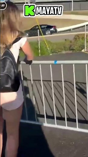 5/11 girl climbs over fence & fails #viral #kick