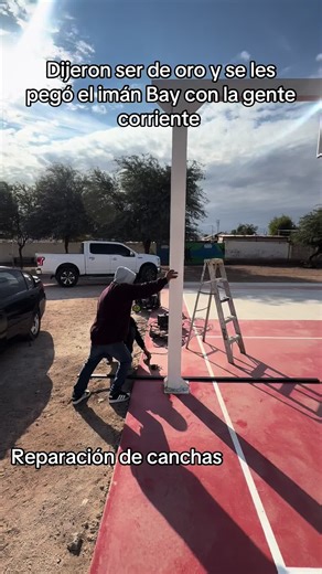 Reparación de canchas de basquetbol #tmm #grupoconstructor #estructurasmetalicas