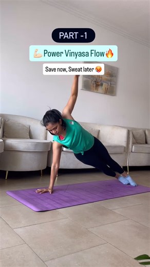 Rashmi Shriram Sabbanwar on Instagram: "💪🏻 Power Vinyasa Flow: PART 1 🔥 BETTER THAN THE GYM 🎯 Take your practice to the next level with this high-intensity sequence designed to test your endurance, functional strength, and bodyweight control. Perform 3–5 reps of Floating Child’s Pose into a Dynamic Side Plank and flow it out with a full Vinyasa sequence to integrate the heat. 🧘‍♂️⚡ This practice is the ultimate test of movement management. It spikes your heart rate, builds lean muscle, and 