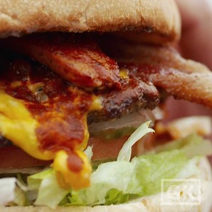 118K views · 386 reactions | You've never had a burger like this before.  Get seconds on our app: bit.ly/2hAmjPl | Food.com | Facebook