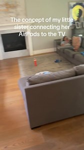 She’ll be deaf by 16 #littlesister #airpods #tv | airpods