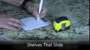 Sliding Pull-Out Shelf For Cabinets (Kitchen Cupboards, Pantry Drawers, Bathroom Storage, etc.) 2 5/8" Tall - 21 3/4" Deep - Includes 3/4 Slides & Base Mounting - Clear Opening Width: (16")