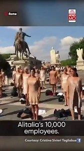 Fromer Alitalia Flight Attendants Stripped Out Their Uniforms in Rome