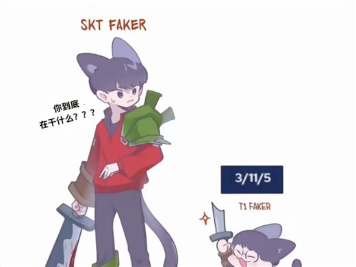 SKT- faker：残血EQWRAQAFARAQA 反杀三个 T1-faker：嘿嘿Q….A….Q….A….Q….A阵亡