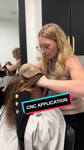 This is a CNC Hair Prosthetic which is a nonsurgical hair loss solution. A CNC is a medical grade prosthesis, which perfectly duplicates the look and feel of the clients natural hair and is attached securely to the clients scalp for up to 4-6 weeks at a time before needed a refreshed application If you think a CNC may be a solution for you, book a complimentary consult by clicking the link in our b!0 Salon locations in Drumheller and Calgary, Alberta #precisionbeauty #drumhellerbusiness #hairlos