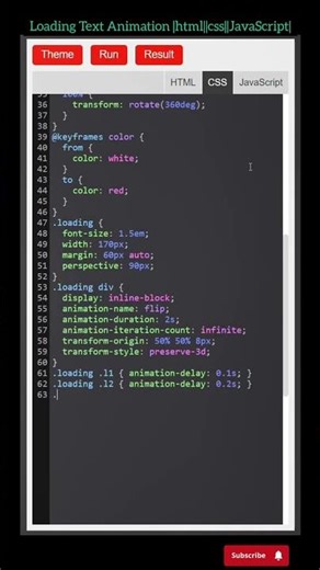 Loading Text Animation #webdesign #html #javascript #css #coding #reels #viral #python #ytshorts