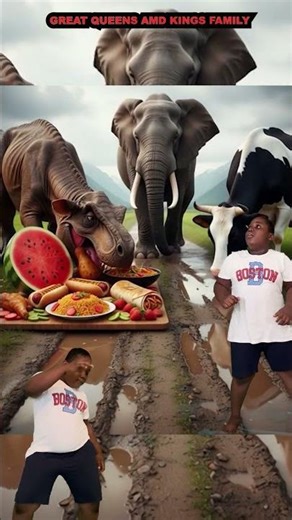 Marvelous Funny Cow Belly Dance Song Cow Dinosaur Trex Elephant Chase Real life Dinosaur Sapi Menari