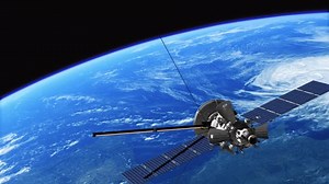 Satellite orbiting Earth in 4K resolution