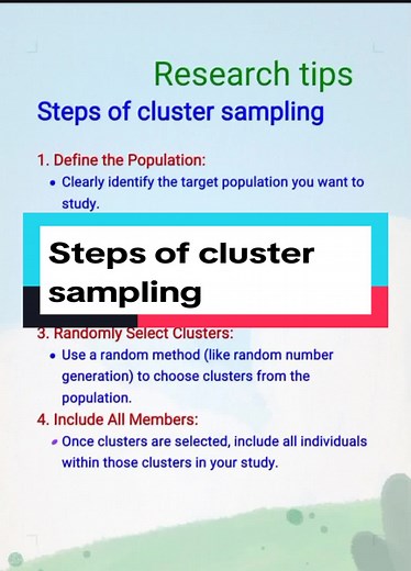 Cluster sampling in research: #researchtips #research #student #paper #proposal