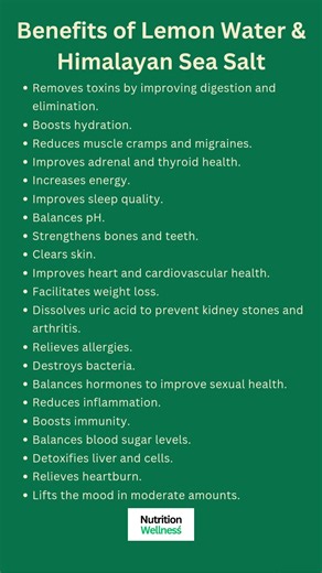 Benefits of Lemon Water amd Himalayan Sea Salt