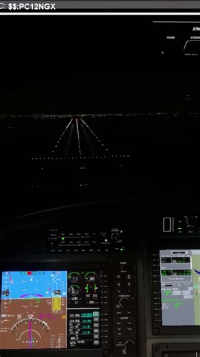 From Cockpit View: Pilatus PC-12 Night Flight OKC to Dallas Scenery #PilatusPC12 #NightFlight