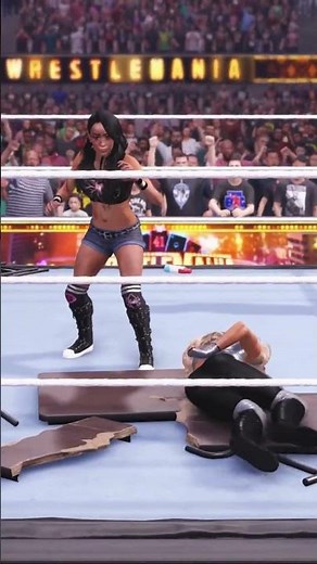 AJ Lee SENDS Trish Stratus Through The Table!! #wwe2k25 #wwe2k25gameplay