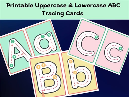 Alphabet Tracing Cards: ABC Letter Formation Practice (digital Download) - Etsy
