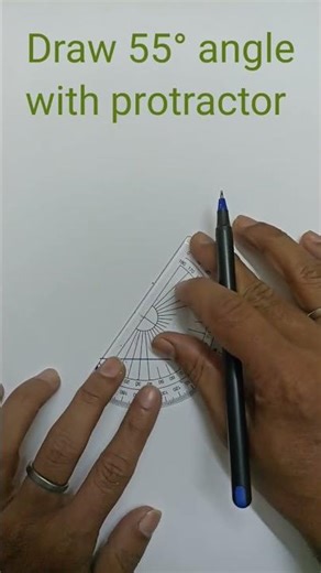 Draw 55 degree angle with protractor #angle #anglewithprotractor #55degreeangle