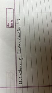 What are the limitations of Random Sampling?... | Filo