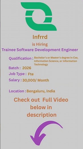 Infrrd Hiring Freshers 2025/2026 🚀 | 30K Salary | Bengaluru Jobs skill Layer SkillLayer
