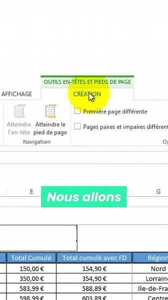 Comment faire entête / pied de page sur Excel ?