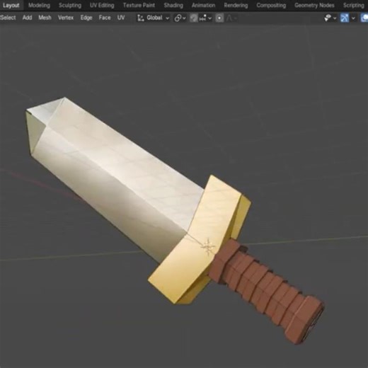 Делаю МЕЧ в Blender и добавляю текстуры!