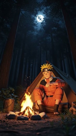 Naruto camping in forest in night 🌉😲/#naruto #anime