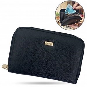 Carteira Feminina Couro Legítimo Pequena Zíper Porta Cartão Crédito Moeda Documento Slim Luxo bolsa - Roder - Carteira - Magazine Luiza