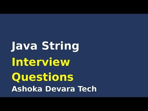 Java String Interview Questions and Answers | Ashoka Devara Tech