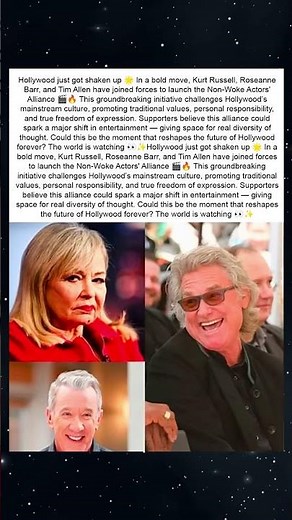 🌟 Kurt Russell, Roseanne & Tim Allen Unite 🎬 Non-Woke Actors’ Alliance Shakes Hollywood 🔥